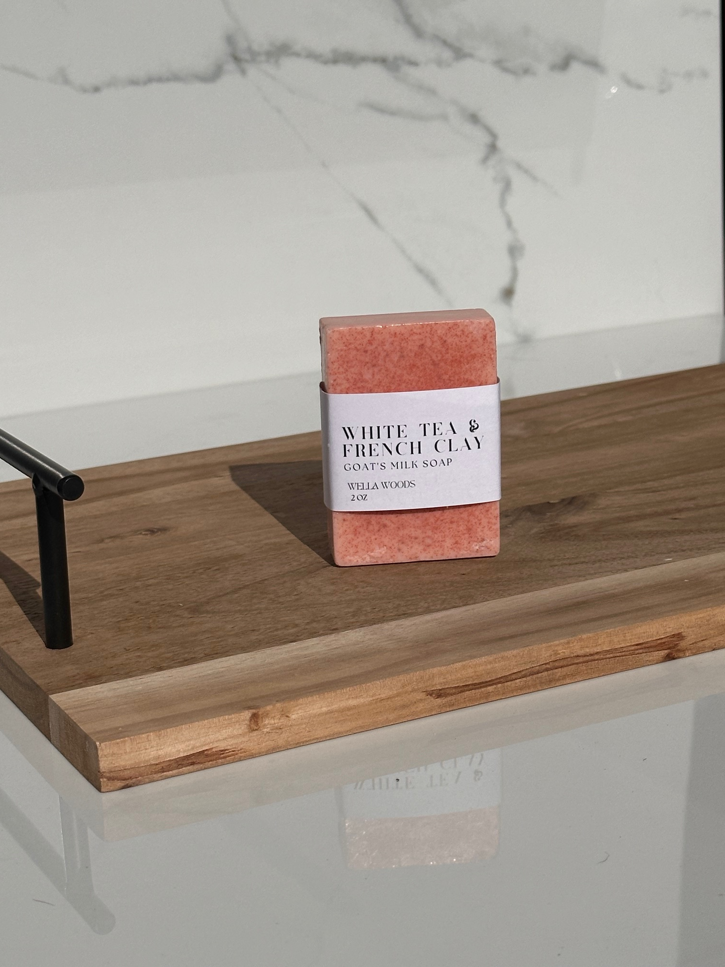 White Tea & French Clay Goats Milk Bar Soap with White Label