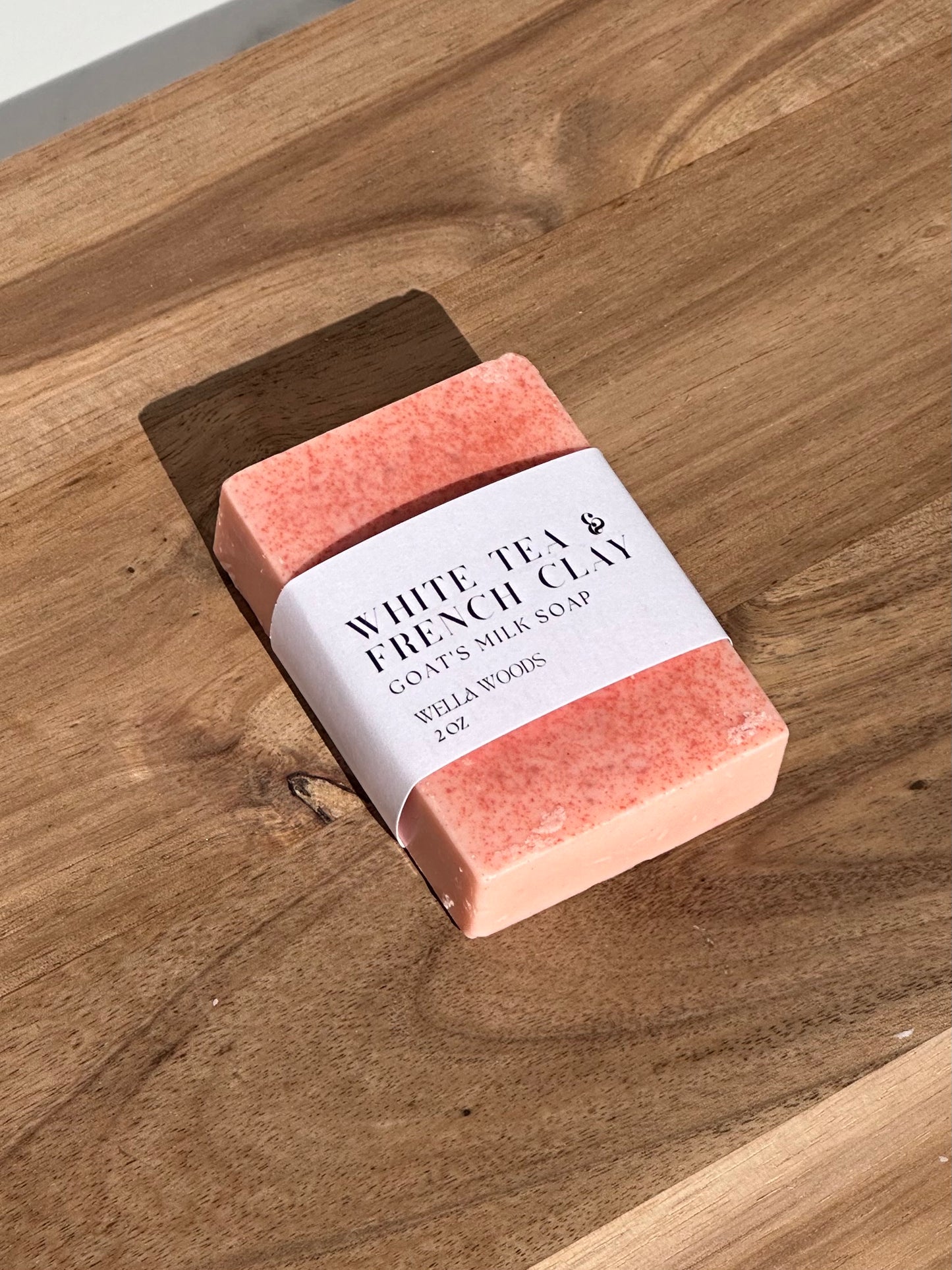 White Tea & French Clay Goats Milk Bar Soap with White Label