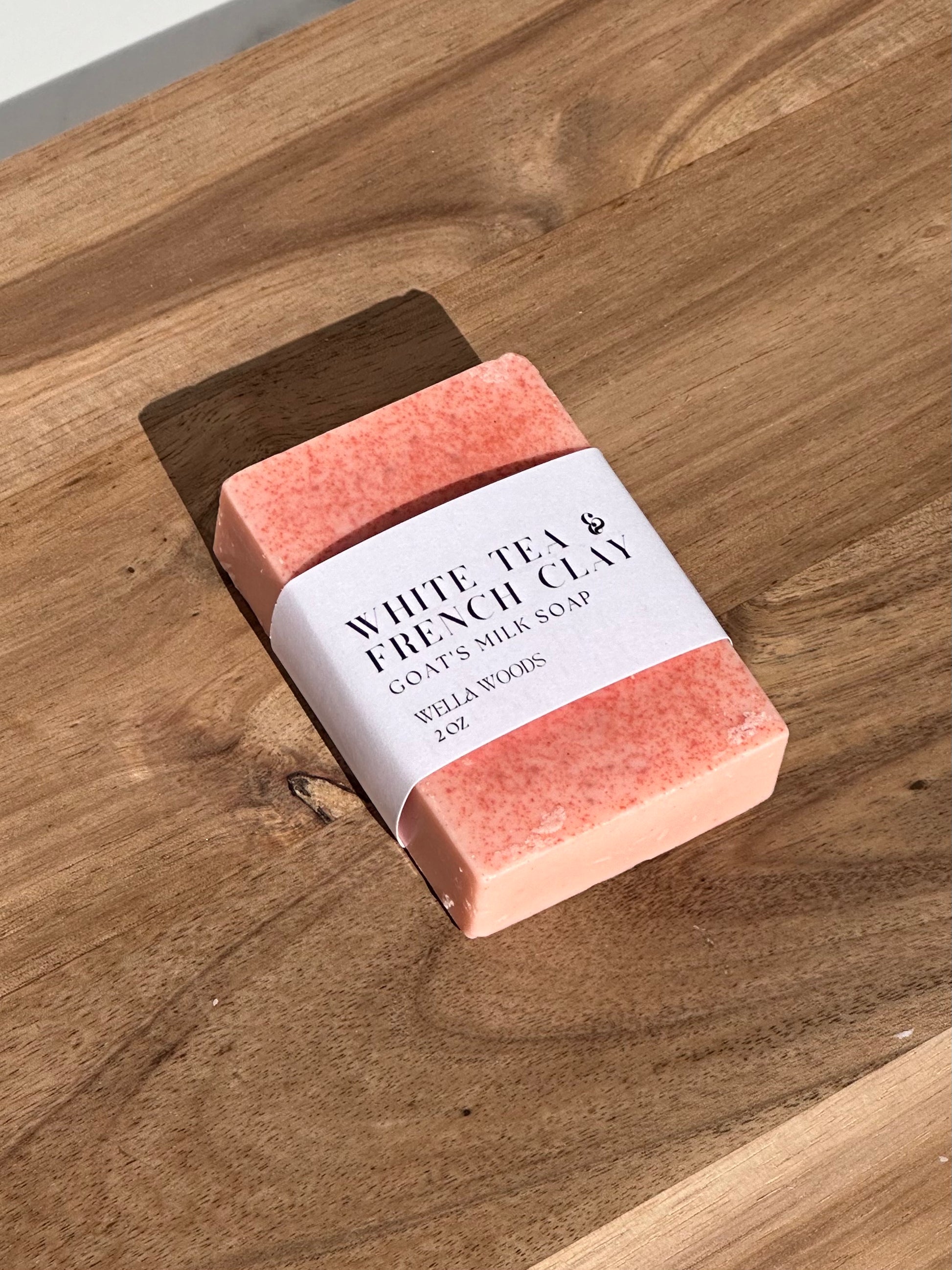 White Tea & French Clay Goats Milk Bar Soap with White Label