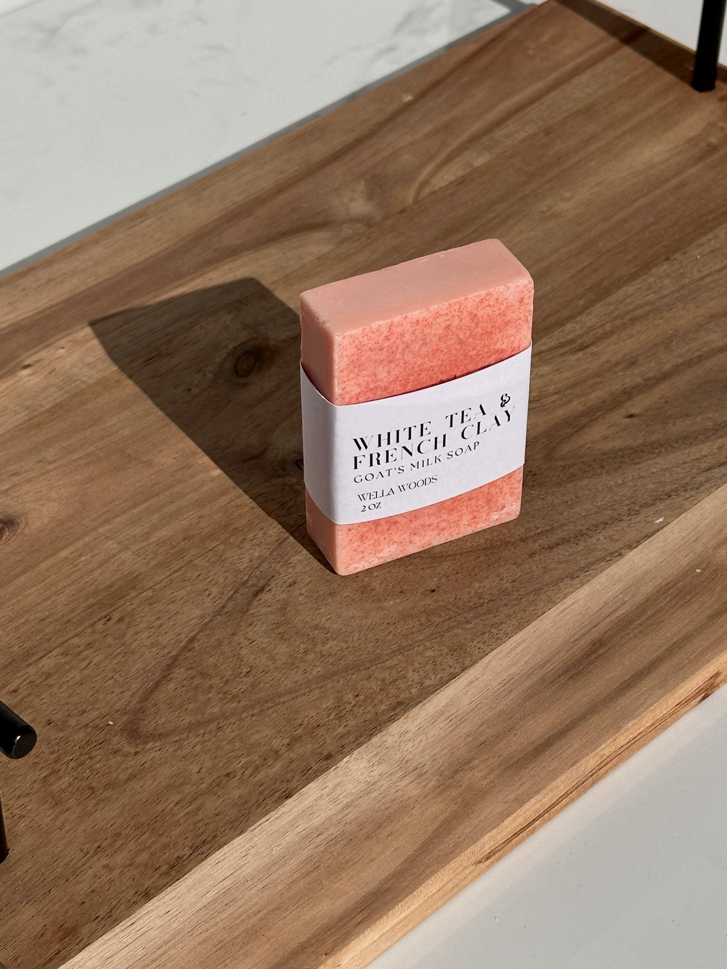 White Tea & French Clay Goats Milk Bar Soap with White Label